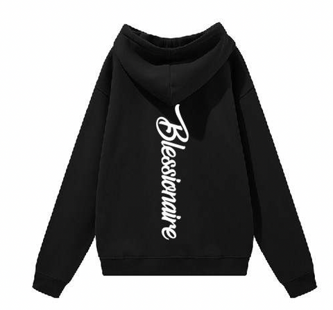 BLACK BLESSIONAIRE VERTICAL HOODIE